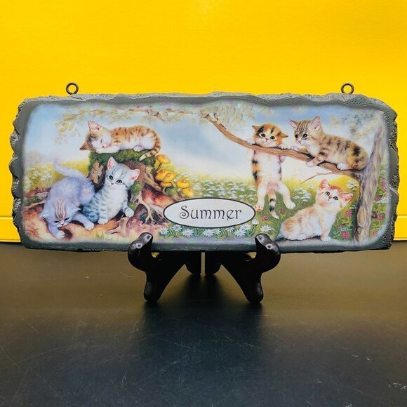 2010 Bradford Exchange Cozy Companions Limited Series Cats Wall Plaque, set of 3 - Picture 5 of 11